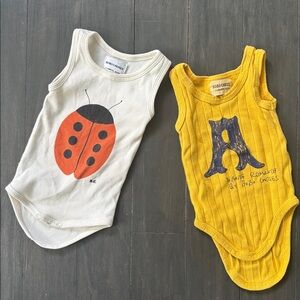Bobo Choses Kids Bodysuits - White, Yellow